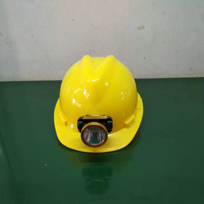 Safety Helmet with Spotlight and Flashlight
