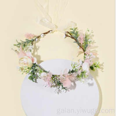 Jialan Korean Style Beautiful Mori Style Garland Headdress Wedding Photography Garland Accessories Scenic Spot Travel Photography Essential Headband