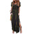 European and American New Amazon EBay Independent Station V-neck Short Sleeve Pocket Slit Irregular Dress Dress