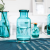 LD Ins Blue Simple Glass Vase Hydroponic Craft Flower Home Decoration Glass Bottle Table Decoration
