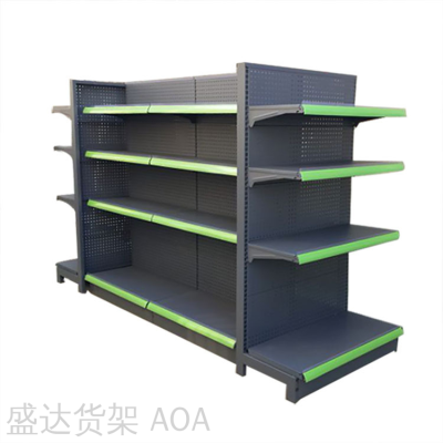 Supermarket Shelf Frosted Gray Convenience Store Display Stand Double-Sided Wire-Wrap Board Stationery Store Light Box Single-Sided Shelf