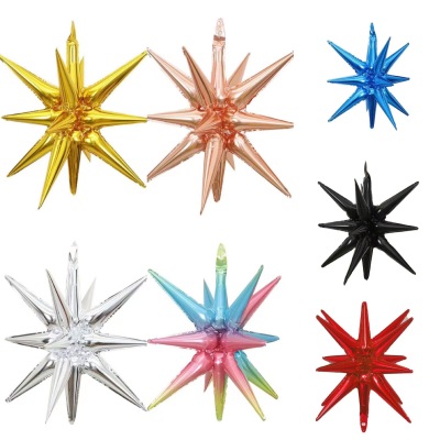 Amazon New 22-Inch 4D One-Piece Explosion Star Water Drop Light Aluminum Film Balloon Birthday Party Decoration Layout