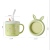 Cartoon Cute Rabbit 55 Degrees Constant Temperature Warm Cup Cute Mug with Straw Heating Coaster Gift Box Holiday Gift