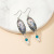 Creative Chinese Style Retro Floral Blue Heron Earrings Fashion Socialite Temperament Sapphire Pearl Earrings Personalized Earrings