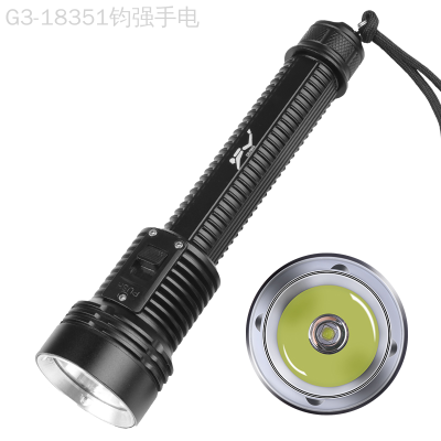 Cross-Border New Arrival T40 Professional Diving Light Magnetically Controlled Switch Strong Light Diving Flashlight Tube 2*18650 Diving Flashlight