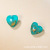 Meiyu Korean Style Fashion Heart-Shaped Blue Flash Gold Opal Ear Studs Wish Hot Sale European and American Popular Ear Rings