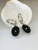 Fashion Geometry Pattern Black Disc-Shaped Earrings Creative European and American Retro Style Stud Earrings Women's Trend Internet Celebrity Earrings Eardrops