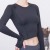 New Autumn and Winter Long-Sleeved Blouse Sportswear Mesh Slim Fit Patchwork Workout Clothes Breathable Top European and American Yoga Clothes for Women