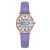 Foreign Trade Fashion Lady's Flower Leather Watch Student Casual Digital Bracelet Watch Quartz Watch Spot Wholesale