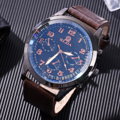 Foreign Trade Hot-Selling New Arrival Business Watch Men's Casual Geneva Quartz Watch Men's Belt Watch Wholesale Watch