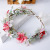 Korean Style Bridal Wreath Flower Hair Band Red Flower Headband Mori Style Simple Artificial Flower Headdress Bow Jewelry