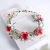 Korean Style Bridal Wreath Flower Hair Band Red Flower Headband Mori Style Simple Artificial Flower Headdress Bow Jewelry