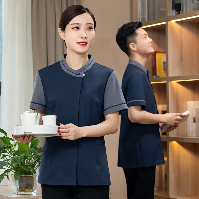 Summer Short Sleeve Cleaning Service Uniform Property Housekeeping Hotel Guest Room Cleaning Waiter Workwear PA Clothing