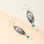 Creative Chinese Style Retro Floral Blue Heron Earrings Fashion Socialite Temperament Sapphire Pearl Earrings Personalized Earrings
