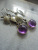 Meiyu Leaves Vintage Natural Amethyst Earrings All-Match Simple Elegant Socialite Light Luxury Elegant Long Earrings