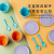 Hongyuansheng TikTok Children's Interactive Simulation Straw Kitchen Tableware Play House Lunch Set 24-Piece Toy Set