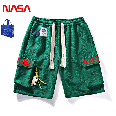 NASA Joint-Name Spaceman Shorts Men's Summer Shorts Personalized Jacquard Shorts M-6XL Oversized Track Pants