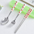 Portable Ceramics Stainless Steel Tableware Three-Piece Set Children Student Outdoor Travel Fork Spoon Chopsticks Cutlery Set Wholesale