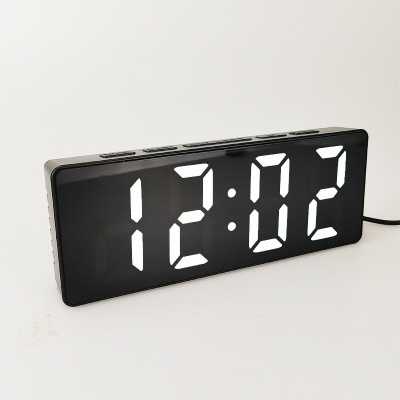 Factory in Stock Large Screen Digital LED Alarm Clock with USB Charging Electronic Clock