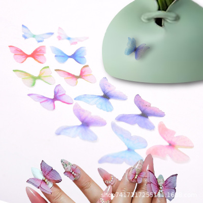 [Free Shipping] Simulation Tulle Printed Butterfly Wings DIY Manicure Butterfly Accessories Antique Hair Accessories Headdress Accessories