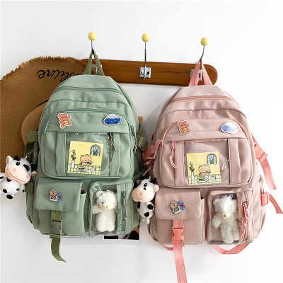 Backpack Women's New Korean Style Student Bag High School Student Schoolbag Oxford Cloth Harajuku Style Backpack Foreign Trade Schoolbag