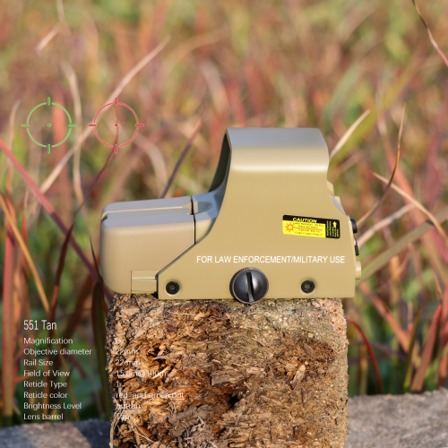 551 Sand Color Holographic Telescopic Sight Metal Material Outdoor Tactics Telescopic Sight Sand Color