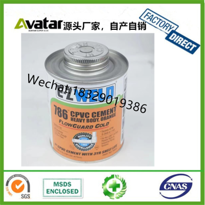 PVC UPVC E-Z WELD 786 CPVC CEMENT GLUE Color PVC Pipe Adhesive Glue CPVC and UPVC Solvent Cement for Pipes