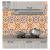 Kitchen Mediterranean Oil Proof Sticker Paper Cabinet Wall Paper Cupboard High Temperature Resistant Moisture-Proof Waterproof Aluminum Foil Oil Proof Sticker Self-Adhesive Stove