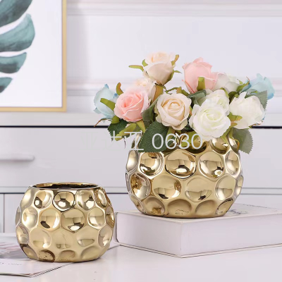 Ceramic Flower Pot  Indoor Furniture Furnishing Articles Nordic Gold Indoor Creative Containers for Plants and Flower