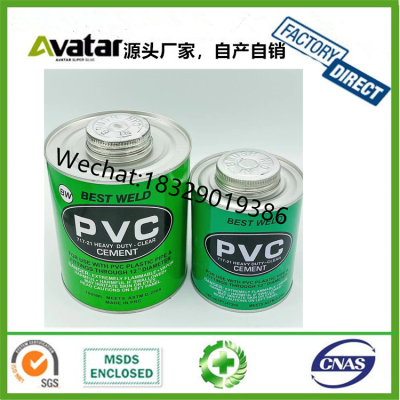 Strong PVC Solvent Cement PVC Pipe Glue To Rigid PVC And Fittings