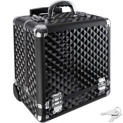 Holding Universal Wheel Trolley Large Capacity Multi-Layer Aluminum Alloy Makeup Box Portable Tattoo Toolbox with Lock