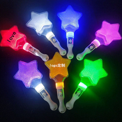 Factory Wholesale Led Five-Pointed Star Light Stick Glow Stick Star Glow Stick Concert Lantern Stick Logo Production