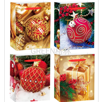 New Christmas Gift Bag Christmas Gift Packaging Bag Gift Bag Paper Bag Copper Board Paper Bag Ivory Board Bag