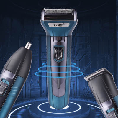 Guowei Electric Shaver Three-in-One Multifunctional Rechargeable Shaver Electric Shaver Nose Hair Trimmer