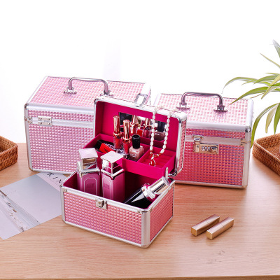 Makeup Box Makeup Artist Makeup Beauty Tattoo Embroidery Toolbox Key Combination Lock Double-Layer Portable Storage Box