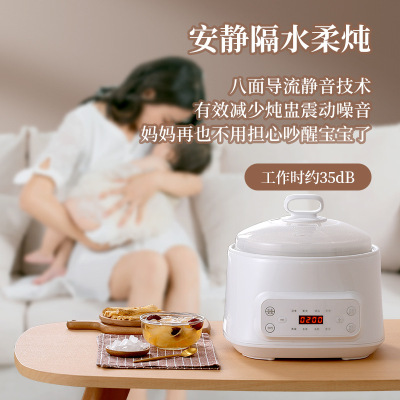 Electric Stewpot Household Ceramic Intelligent Porridge Cooking Health Care Bird's Nest Stewpot 3L Water-Proof Automatic Small Redware Pot Soup Pot