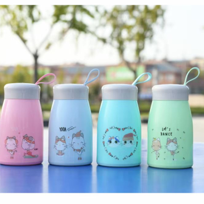 Factory Direct Sales Student Plastic Glass Cute Cat Cup