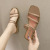 Summer Square Toe Slippers Women's Fashion Fairy Style Outerwear Wedge Slippers Women's Shoes Home Non-Slip Exclusive for Cross-Border Dried Shrimp