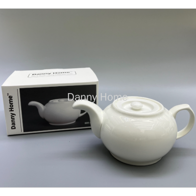 Danny Home Chinese Pure White Ceramic Teapot Tea Set High-End Tableware High Temperature Coffee Teapot Milk Pot 800ml