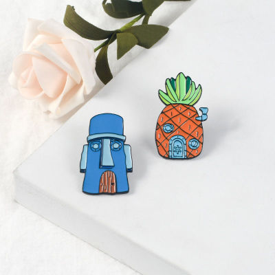 INS Trendy Sponge Baby Brooch Paida Star Cute Japanese Style Cartoon Pin Men and Women Couple Personality Alloy Badge