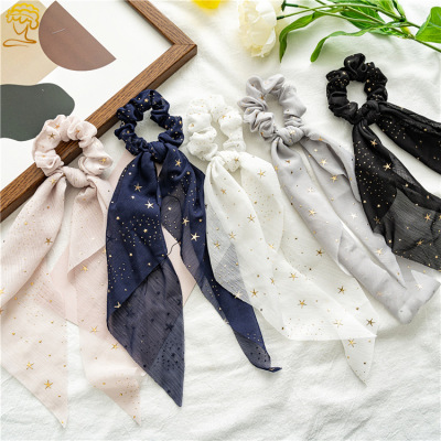 Spring and Summer New Chiffon XINGX Ponytail Ribbon Large Intestine Ring Hair Accessories Cross-Border Do Not Hurt Hair Female Hair Ring Three States