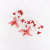 Fairy Ancient Style Twisted Crystal Red and Bright Three-Leaf Flower Side Clip
