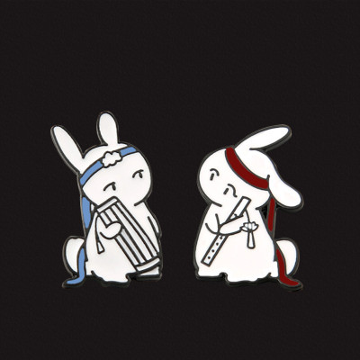 Bunny Brooch Cute Japanese Style Cartoon Couple Badge Men and Women Decoration Girlfriends Student Fresh Ornament