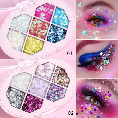 Sequin Eyeshadow 7 Colors Stage Makeup Watch Show Kindergarten Children Makeup Palette Shiny Glitter Eyes