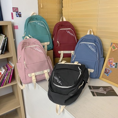 Junior High School Schoolbag Female New 2022 Middle School Student High School Student Backpack Girls Backpack
