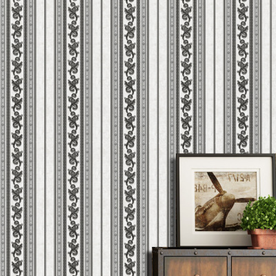 Retro Simple European 3D Vertical Stripes Wallpaper Hotel Hotel Corridor Office Engineering Decoration PVC Wallpaper