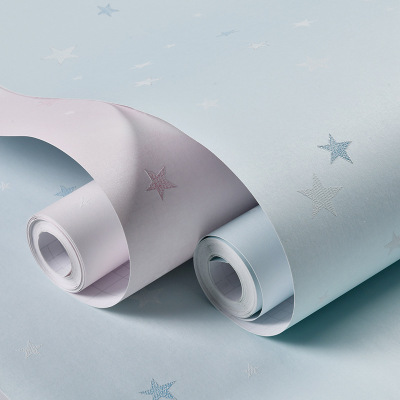 Non-Woven Children's Room XINGX Thickened Self-Adhesive Wallpaper Cozy Bedroom Stickers Blue Pink Princess Room Refurbished Wallpaper