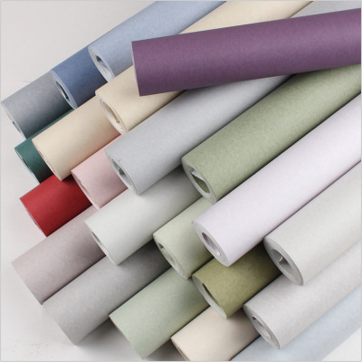 Non-Self-Adhesive Simple Non-Woven Solid Color Wallpaper Plain Bedroom Cozy Home Living Room Background Wall Shop Wallpaper