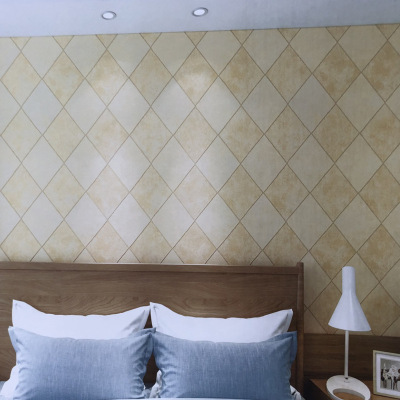 Modern Minimalist Non-Woven Wallpaper 3D Diamond Plaid Bedroom Living Room Sofa TV Background Wall Wallpaper