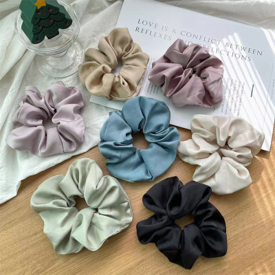 Three-State Spring-Summer New Type Acetate Satin Large Intestine Hair Ring Headdress Japanese and Korean Texture Released Circle Hair Rope Wholesale